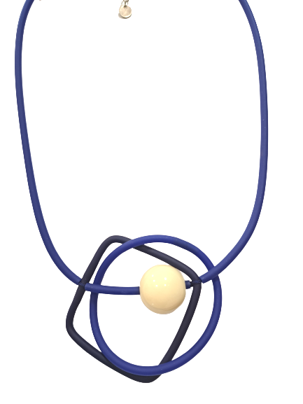 Collier Graphique bleu écru BAÏN