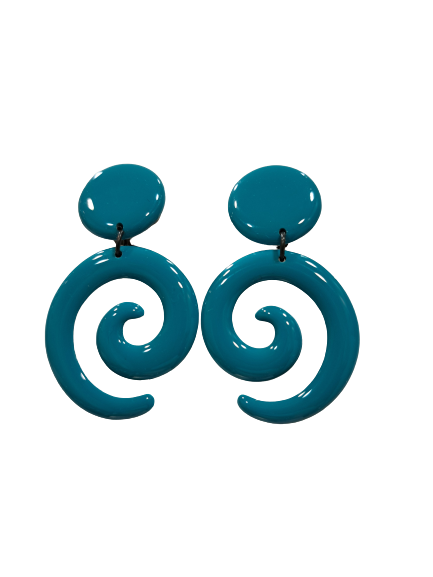 Boucles clips Spirale bleu turquoise THIERRY JOO