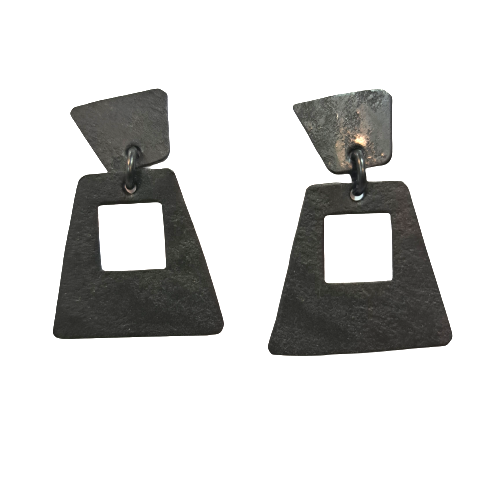 Boucles percées Trapèze noir OANA MILLET