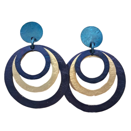 Boucles percées Anneaux bleu OANA MILLET