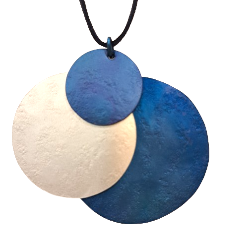 Collier sautoir Lunes bleu blanc OANA MILLET
