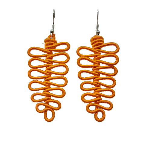 Boucles percées Feuille GM orange NAF BIJOUX