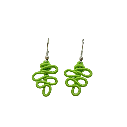 Boucles percées Feuille PM vert anis NAF BIJOUX