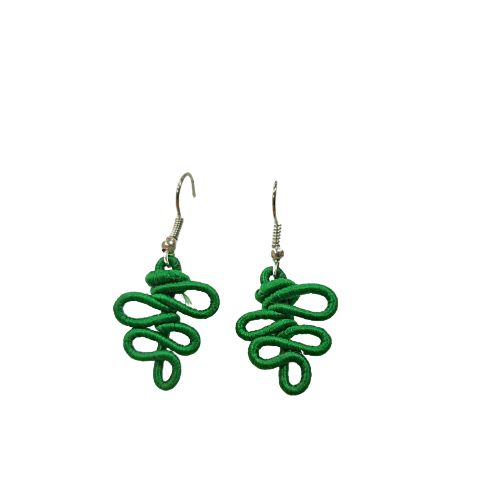 Boucles percées Feuille PM vert NAF BIJOUX