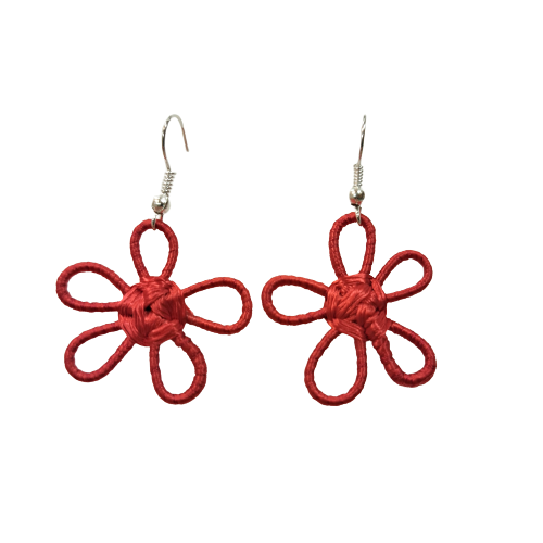 Boucles percées Marguerite rouge NAF BIJOUX