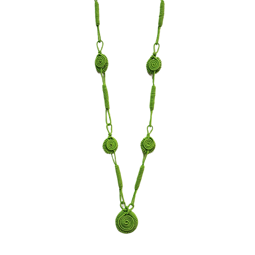 Collier sautoir Médaillon GM vert anis NAF BIJOUX