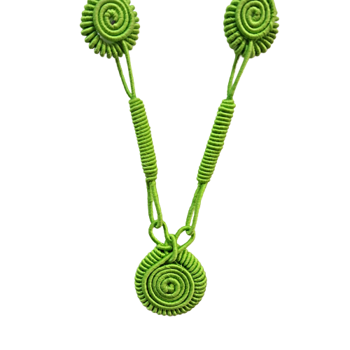 Collier sautoir Médaillon PM vert anis NAF BIJOUX