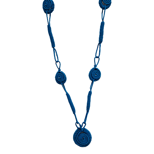 Collier sautoir Médaillon GM bleu turquoise NAF BIJOUX
