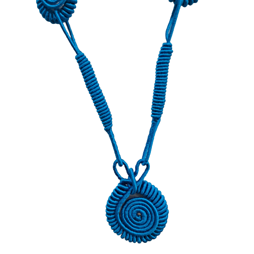 Collier sautoir Médaillon GM bleu turquoise NAF BIJOUX
