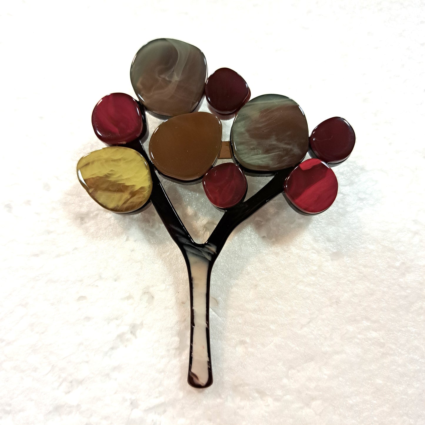 Broche Arbre framboise beige Fancy F