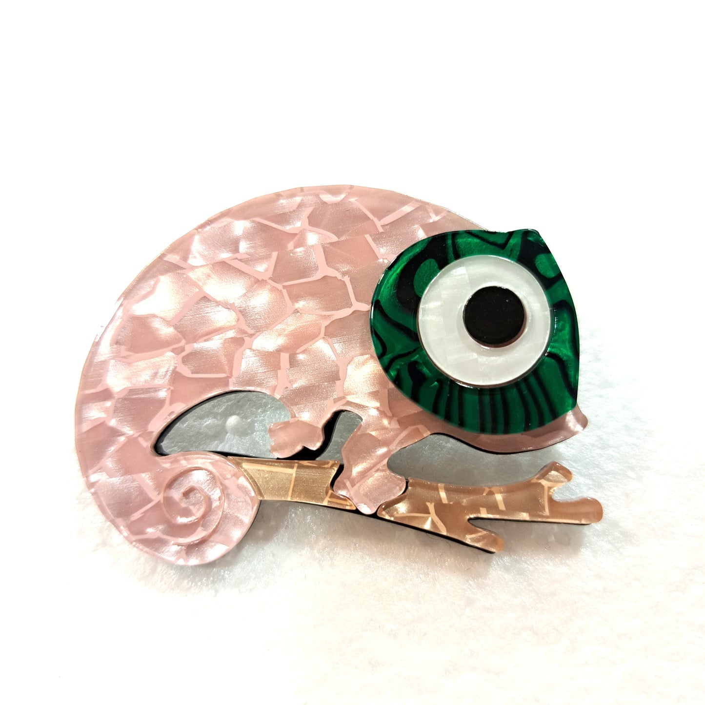Broche Caméléon rose Fancy F