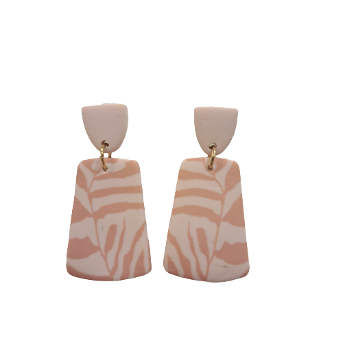 Boucles percées Trapèze rose LULU BIJOUX