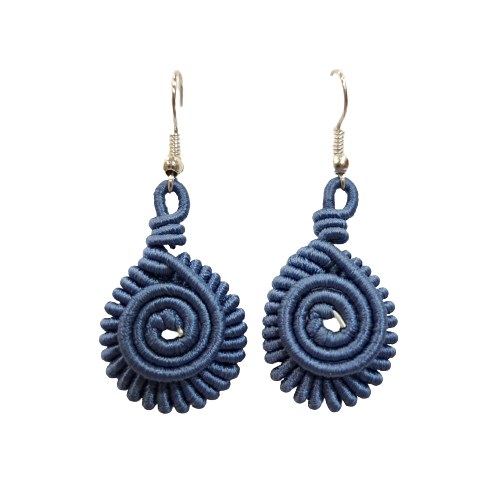 Boucles percées Médaillon PM bleu Jean NAF BIJOUX