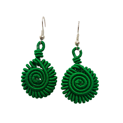 Boucles percées Médaillon PM vert NAF BIJOUX