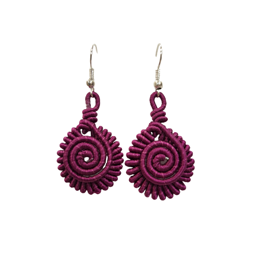 Boucles percées Médaillon PM violine NAF BIJOUX