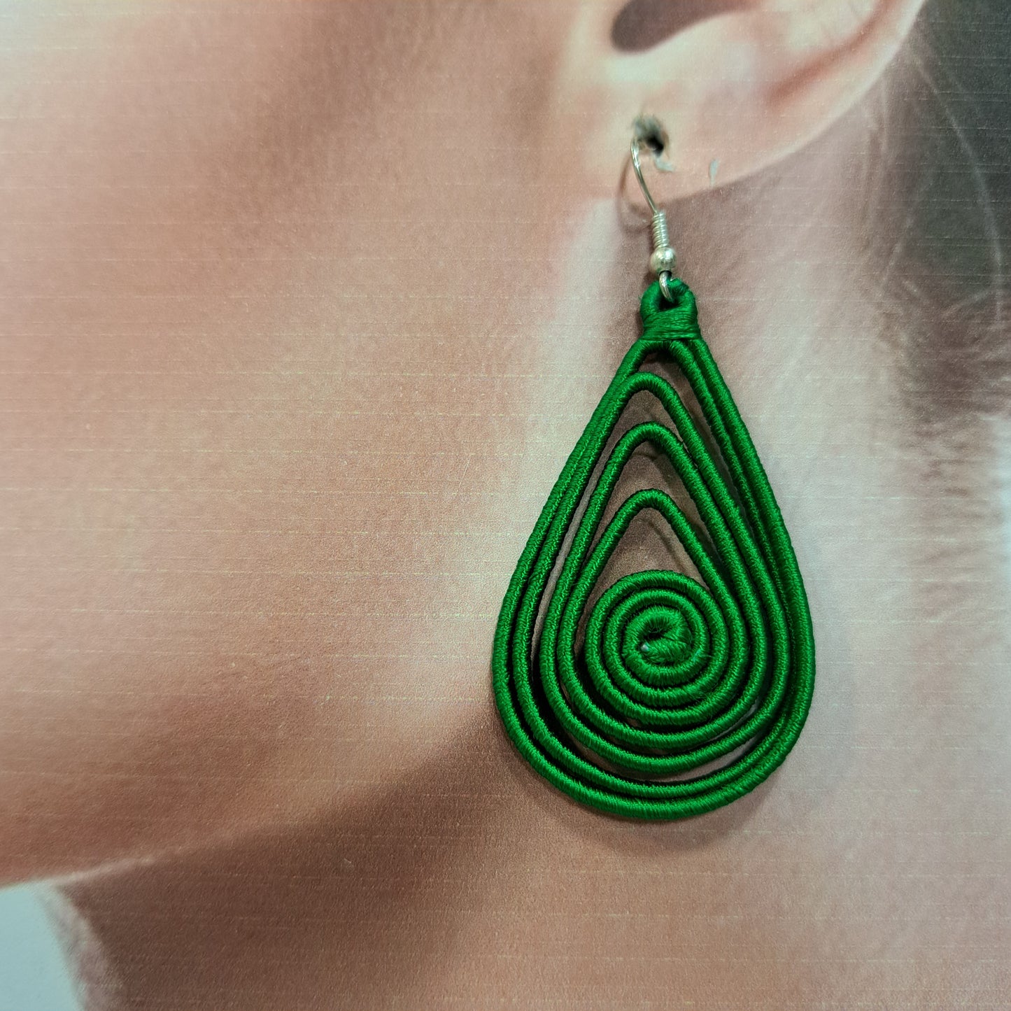 Boucles percées Laurier vert NAF BIJOUX