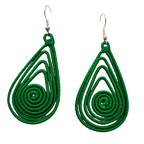 Boucles percées Laurier vert NAF BIJOUX