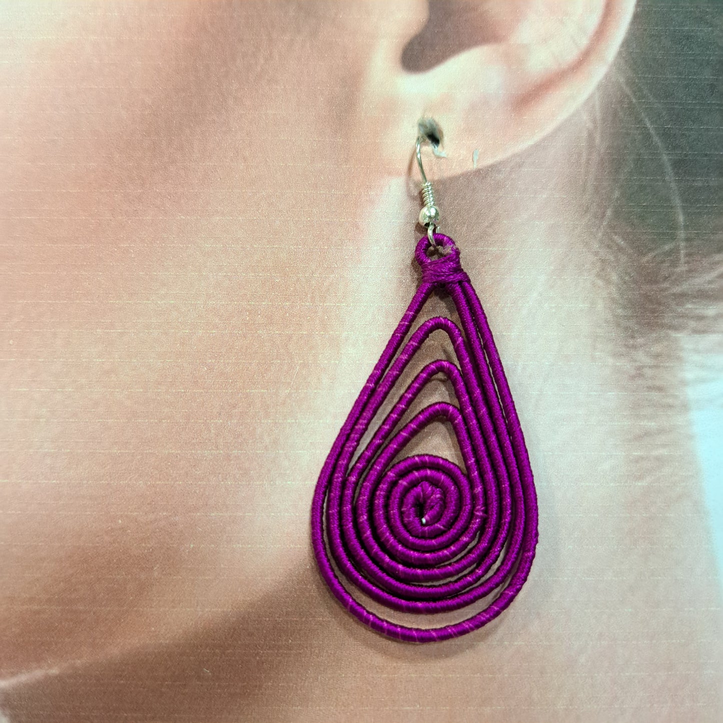 Boucles percées Laurier violine NAF BIJOUX