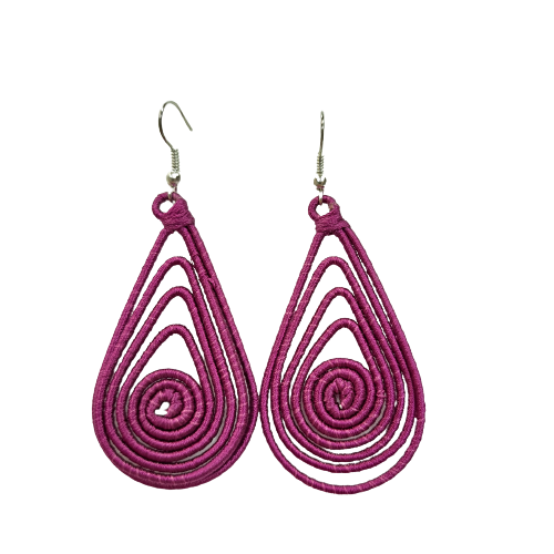 Boucles percées Laurier violine NAF BIJOUX