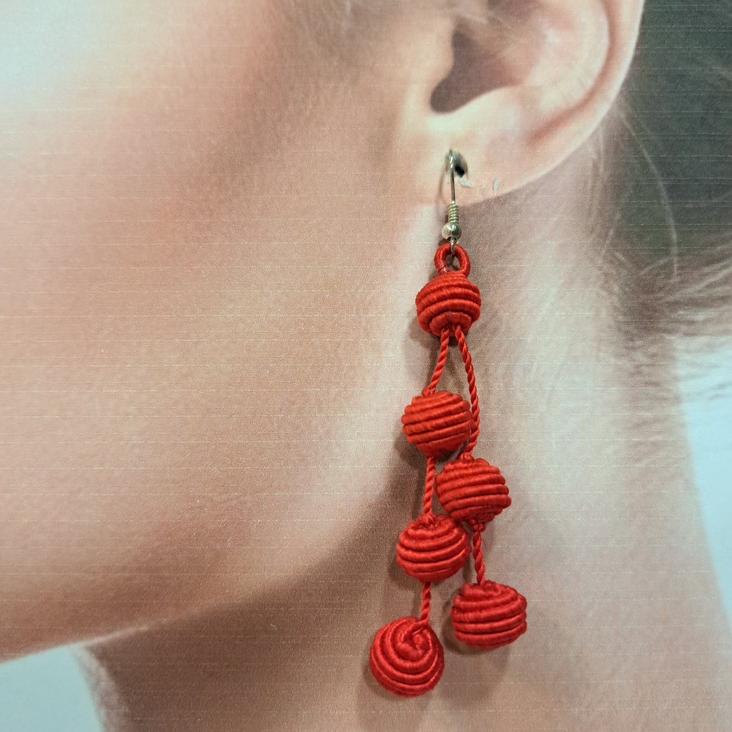 Boucles percées Gota rouge NAF BIJOUX