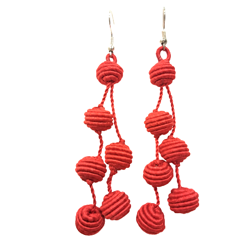 Boucles percées Gota rouge NAF BIJOUX