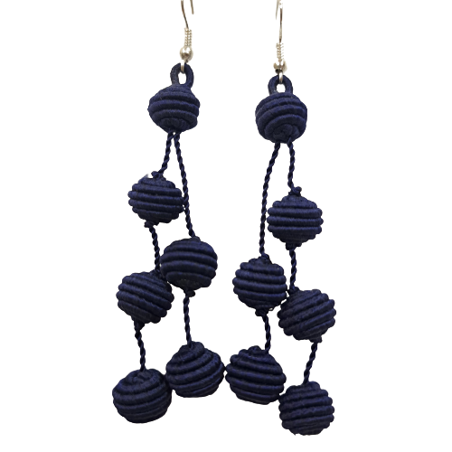 Boucles percées Gota bleu marine NAF BIJOUX