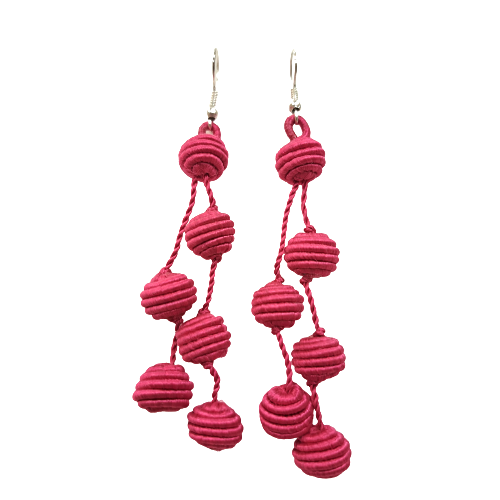 Boucles percées Gota rose fuchsia NAF BIJOUX
