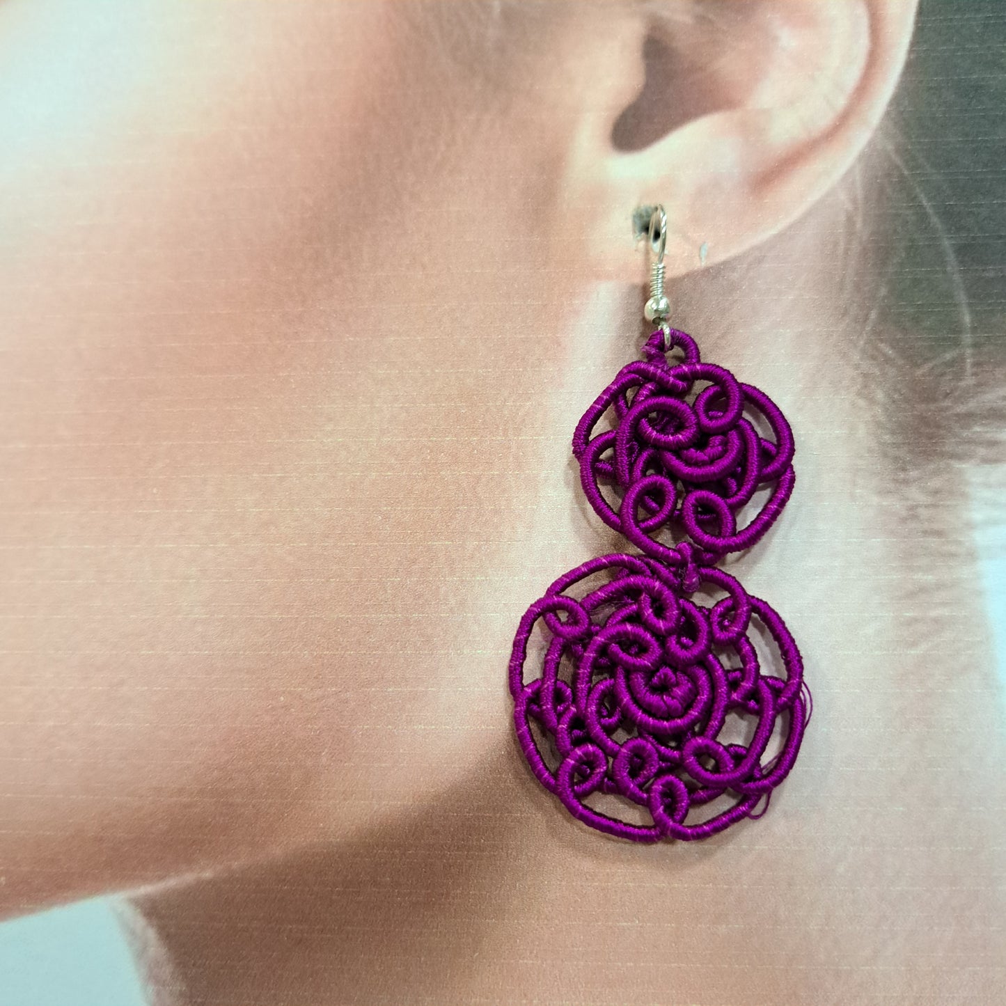 Boucles percées Fili 2 violine NAF BIJOUX