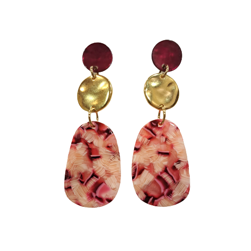 Boucles clips Patchwork rose LA PETITE SARDINE
