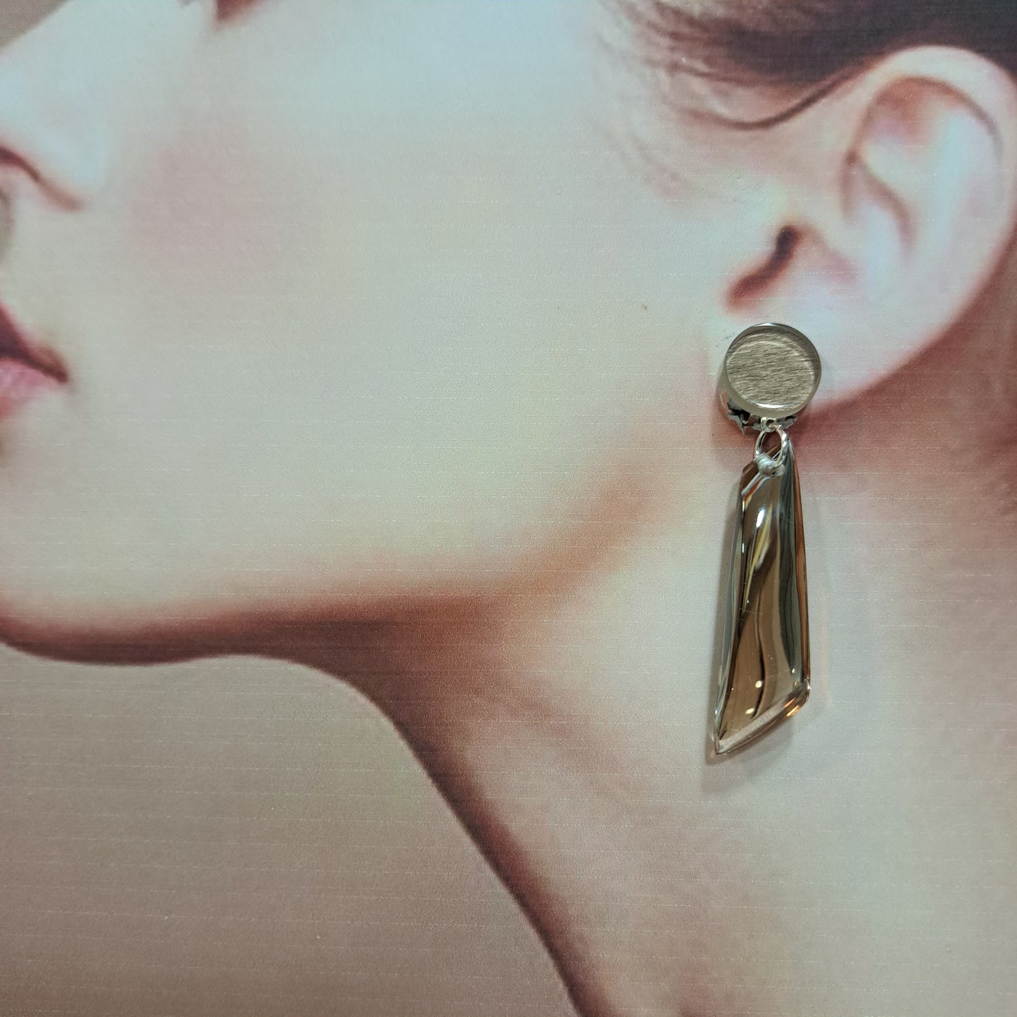Boucles clips Sculte beige champagne VITO