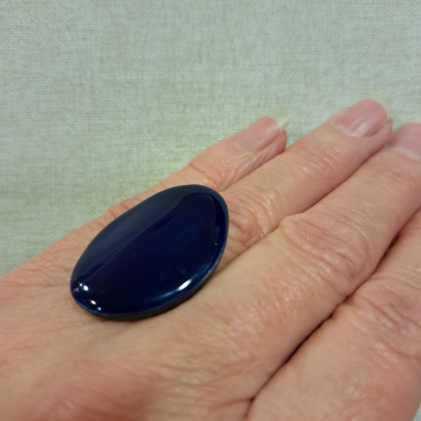 Bague Thelma ovale bleu CHRISTINE ALLOING