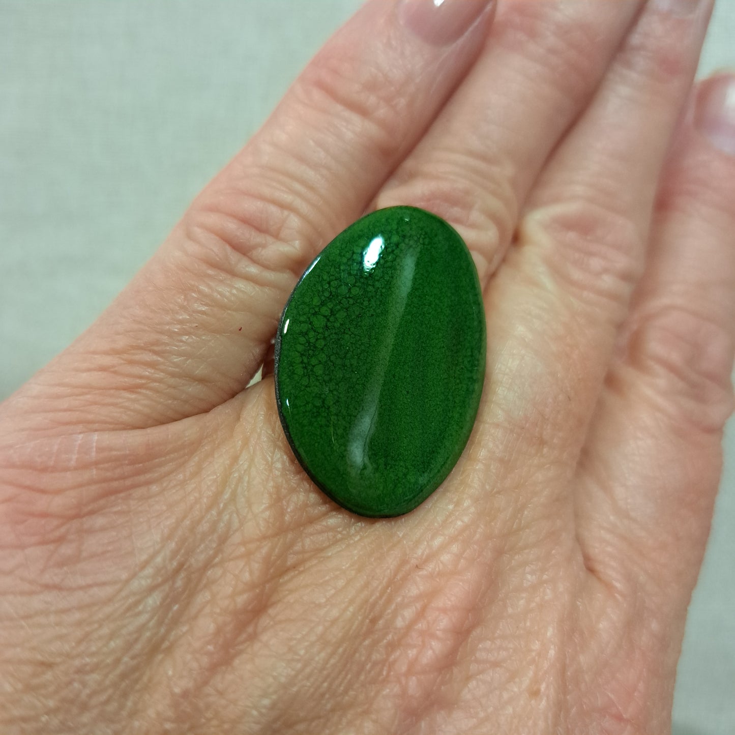 Bague Thelma ovale vert CHRISTINE ALLOING