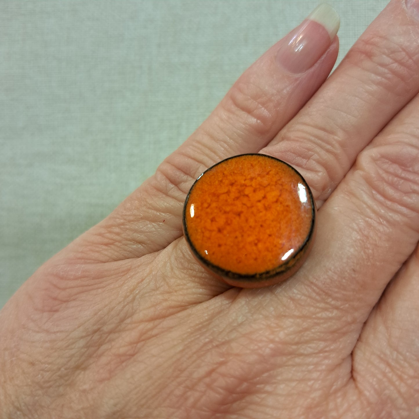 Bague Cubik ronde orange CHRISTINE ALLOING