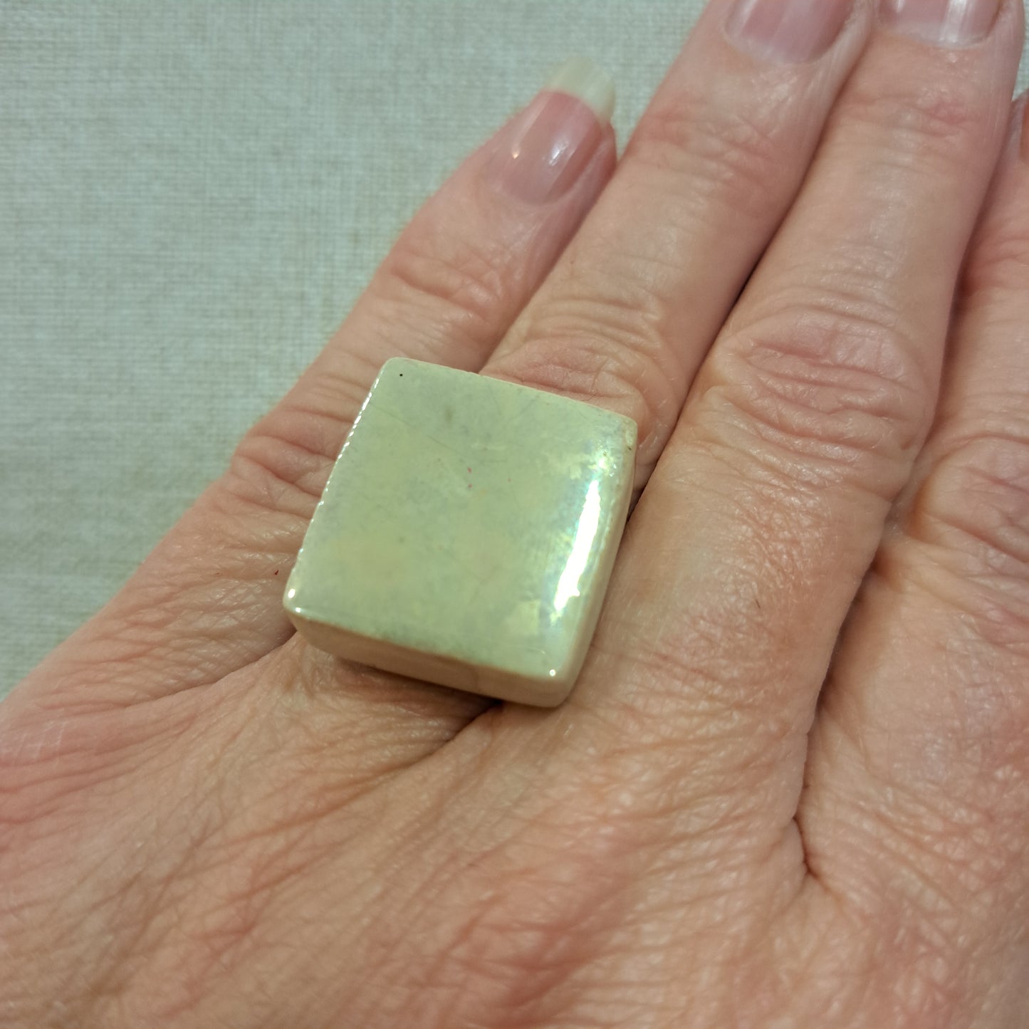 Bague Cubik carrée mercure CHRISTINE ALLOING