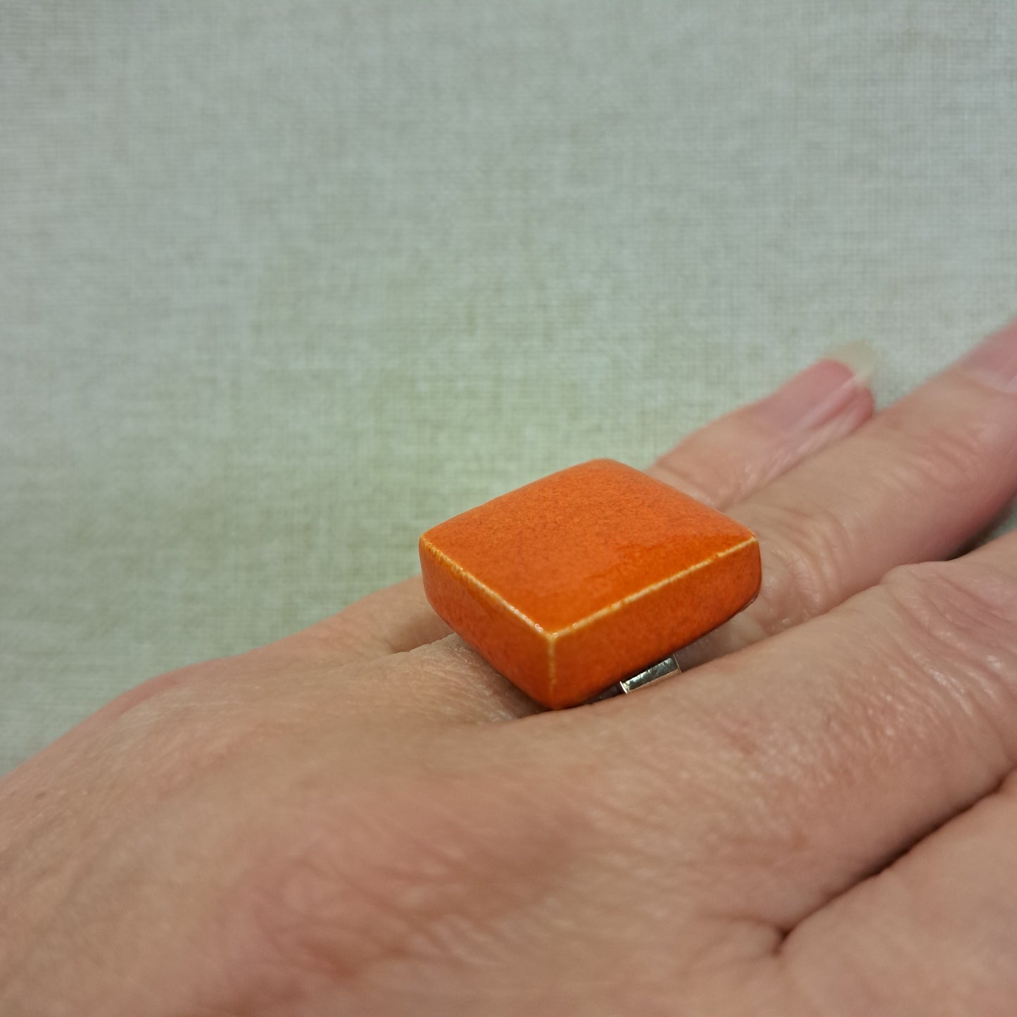 Bague Cubik carrée orange CHRISTINE ALLOING