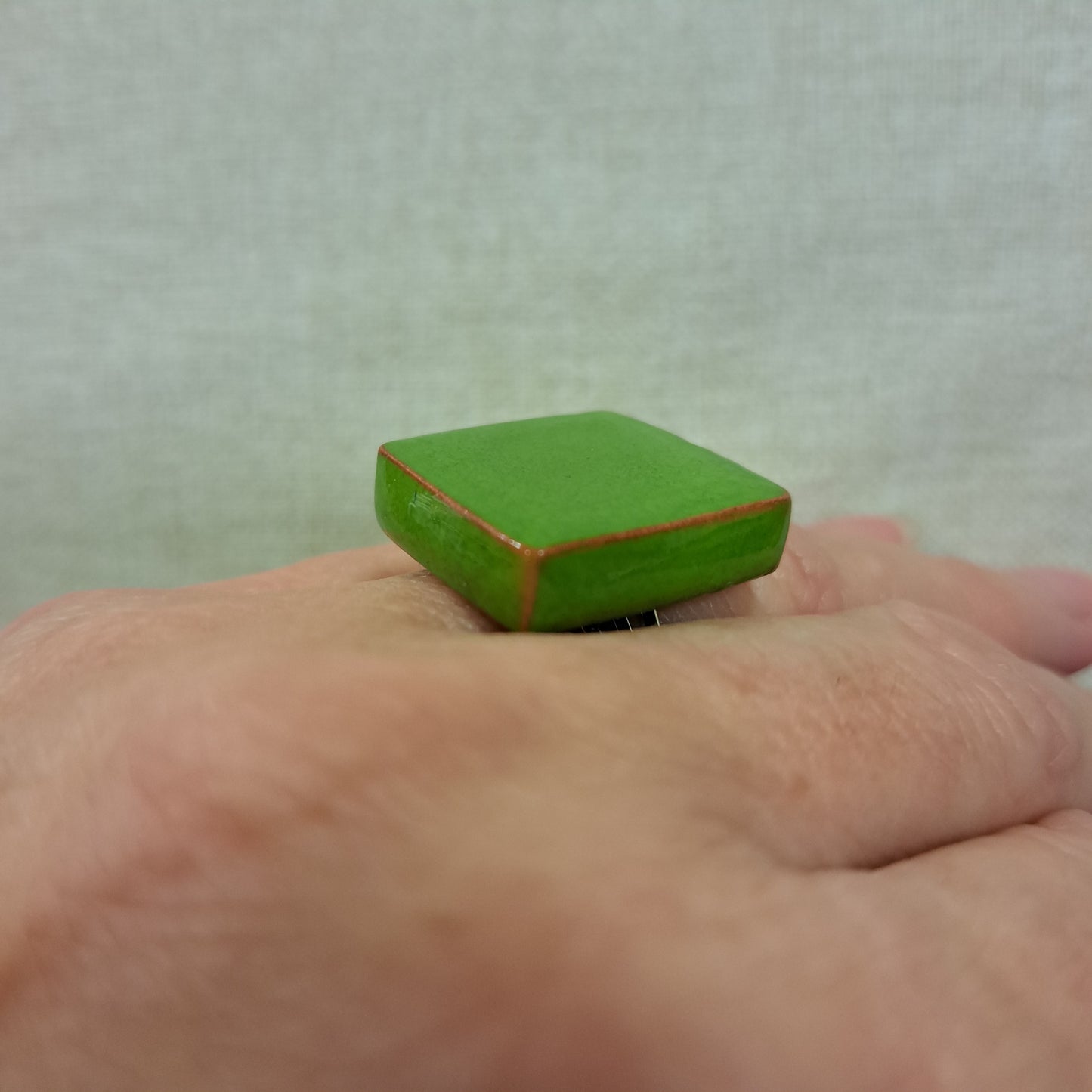 Bague Cubik carrée vert CHRISTINE ALLOING