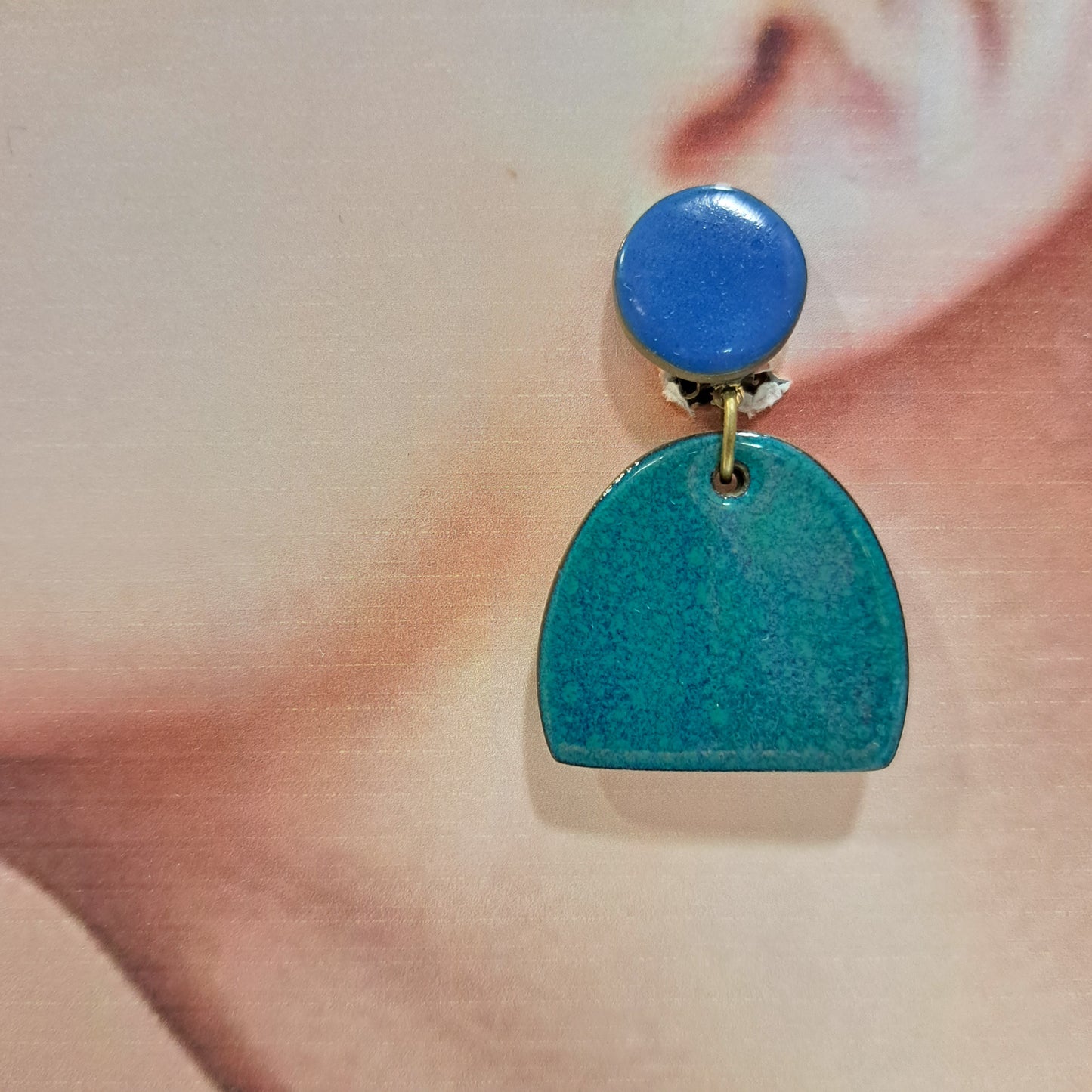 Boucles clips Pop GM bleu CHRISTINE ALLOING