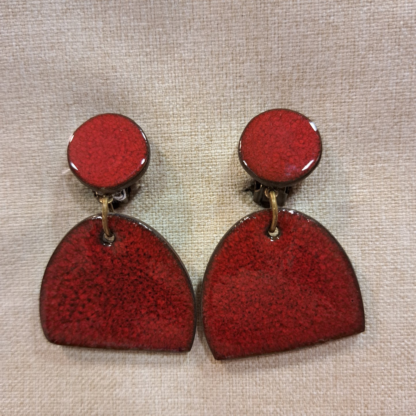 Boucles clips Pop GM rouge CHRISTINE ALLOING