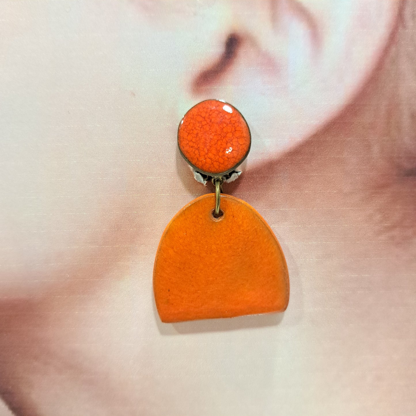 Boucles clips Pop GM orange CHRISTINE ALLOING