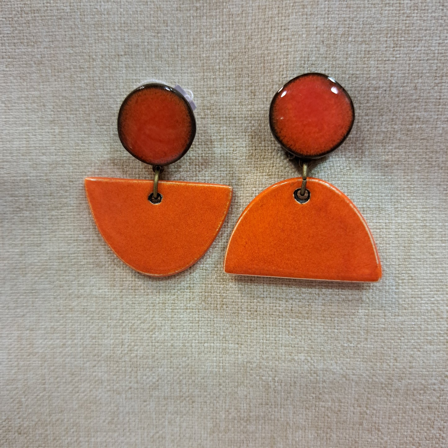 Boucles clips Recto-Verso orange CHRISTINE ALLOING