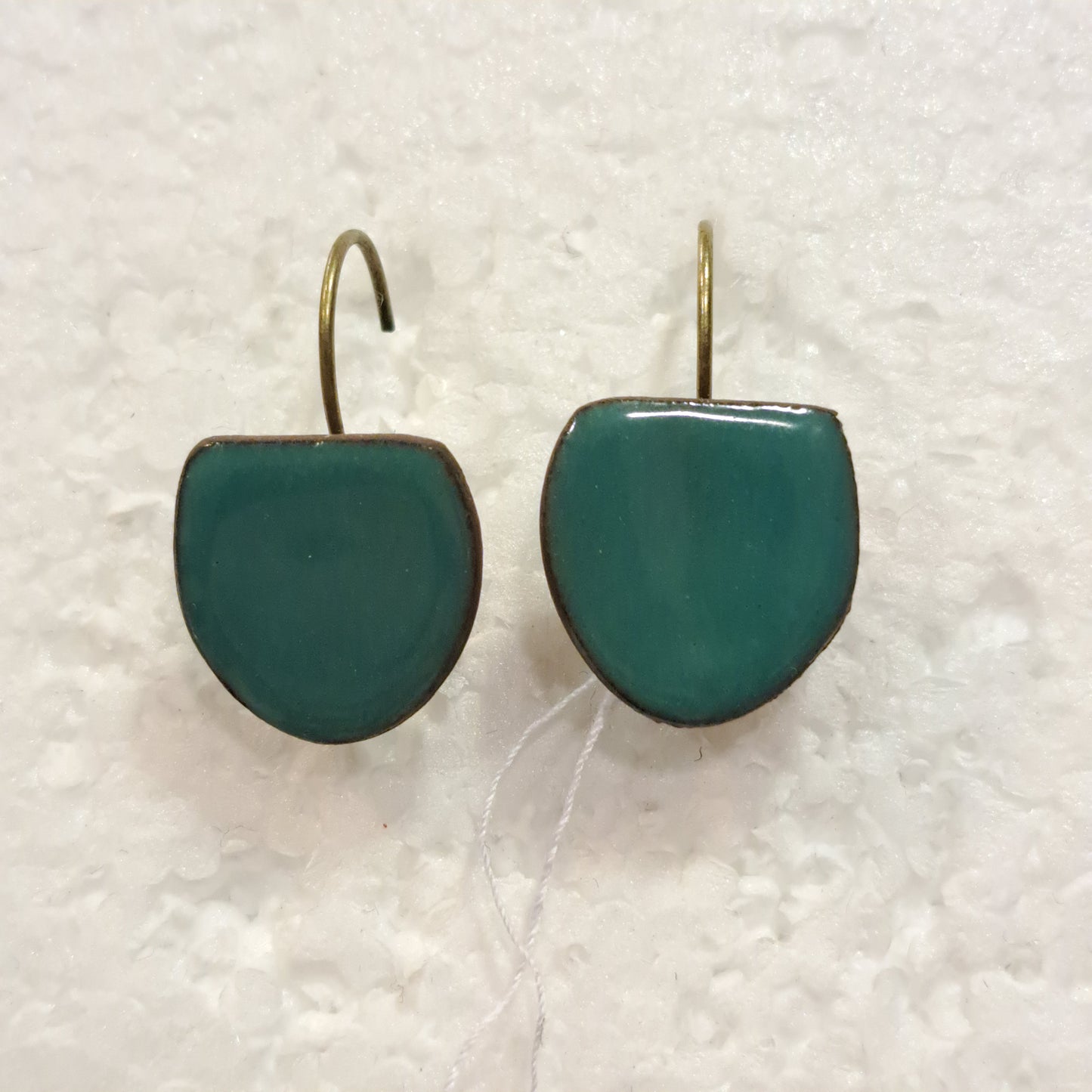 Boucles percées Plume bleu canard CHRISTINE ALLOING