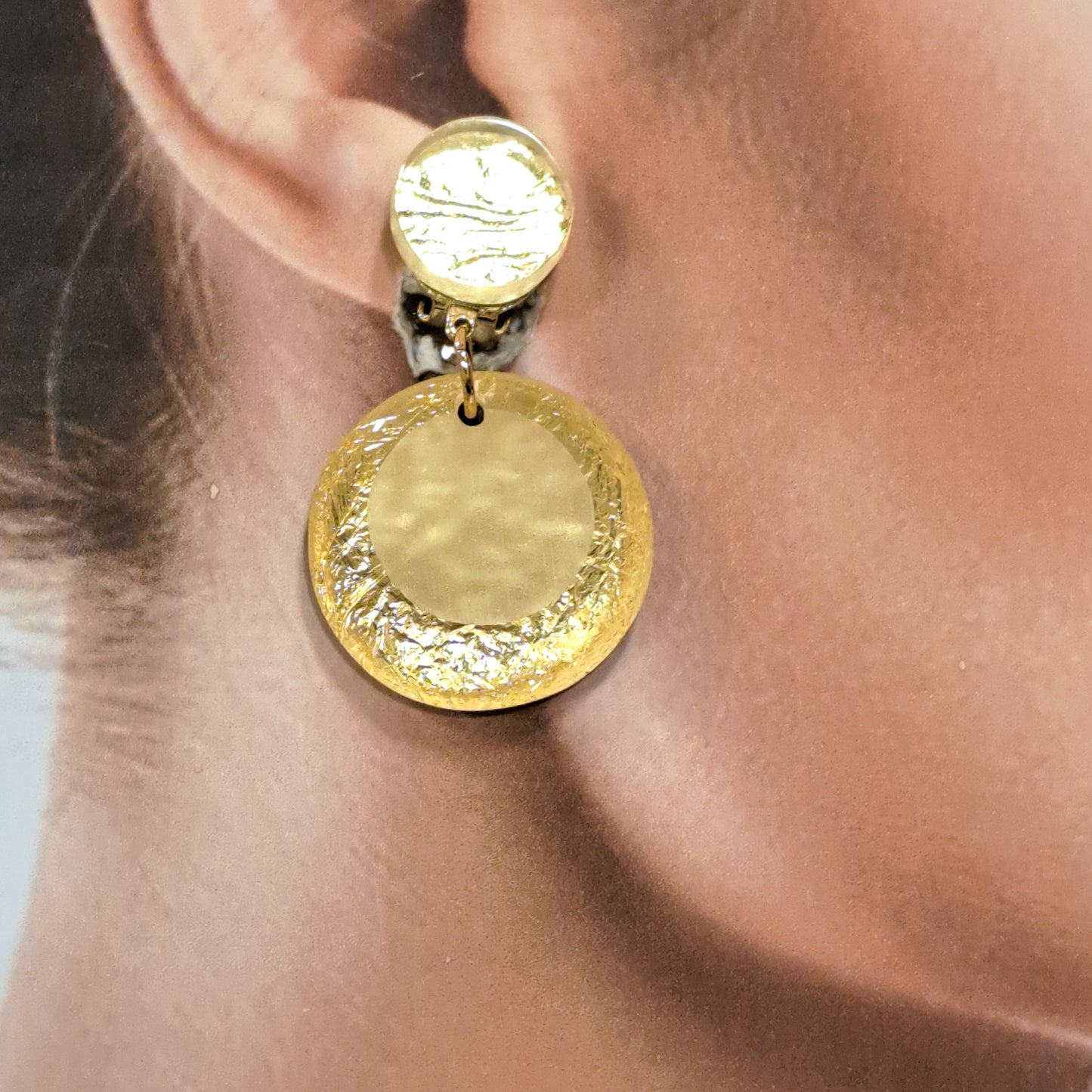 Boucles clips Toscane pendante or VITO