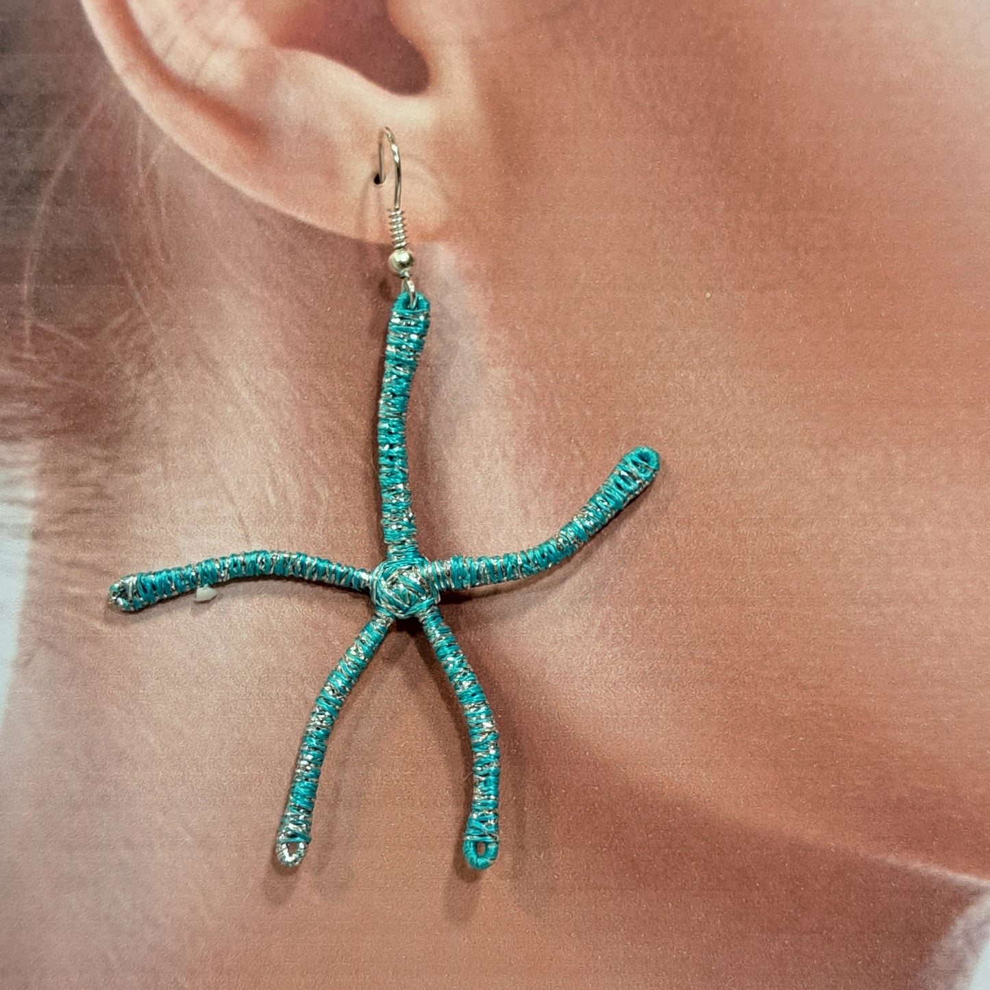 Boucles percées Etoile de Mer GM bleu NAF BIJOUX