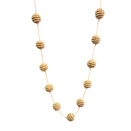 Collier sautoir MAÏ beige sable NAF BIJOUX