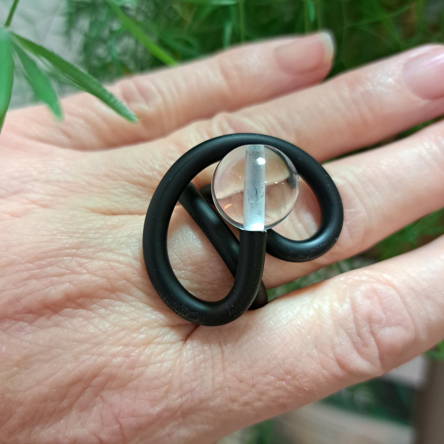 Bague Arteum noir transparent SAMUEL CORAUX