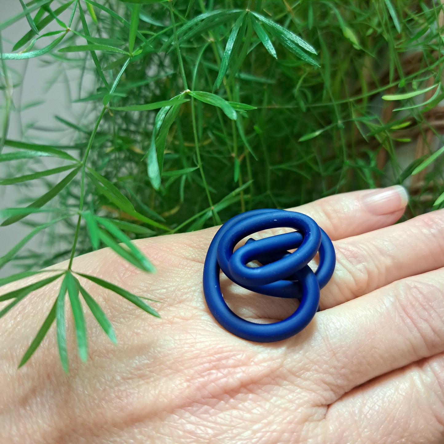 Bague Zig bleu mat SAMUEL CORAUX