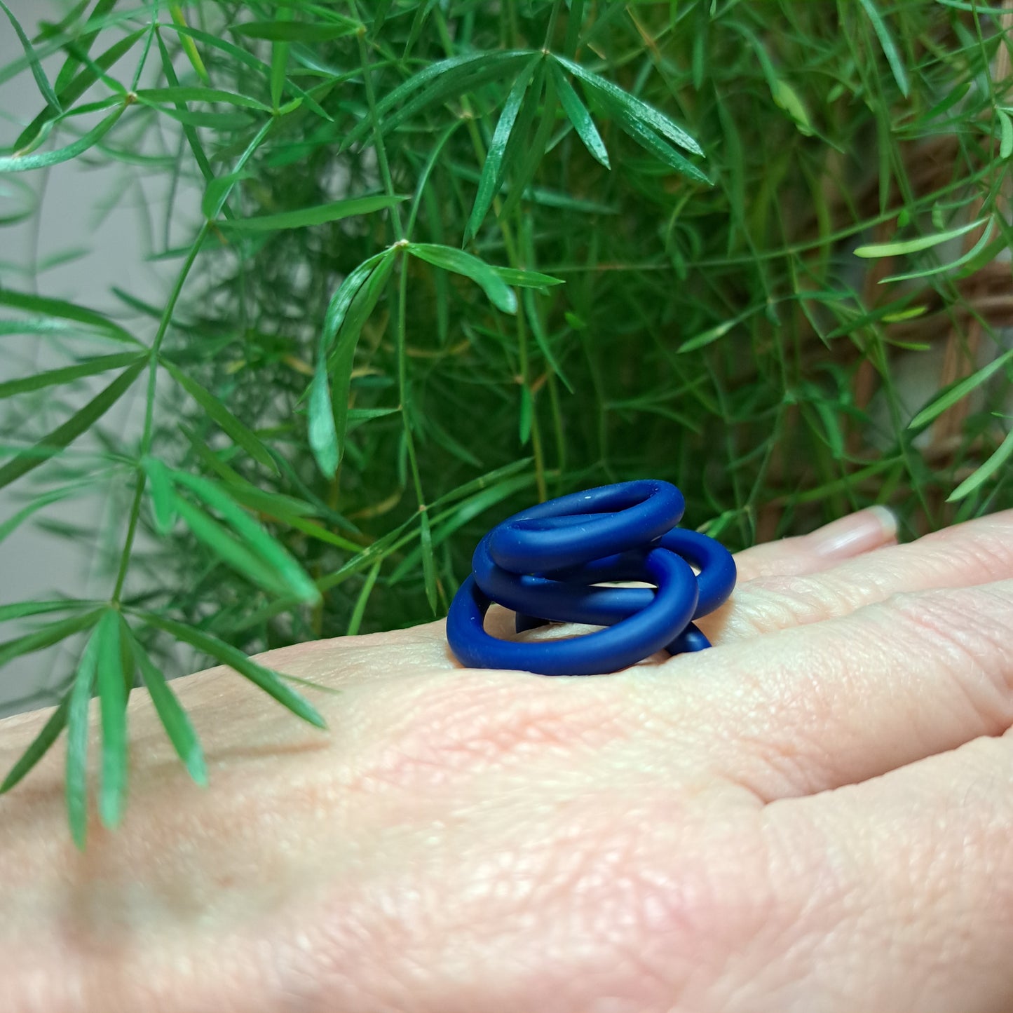 Bague Zig bleu mat SAMUEL CORAUX