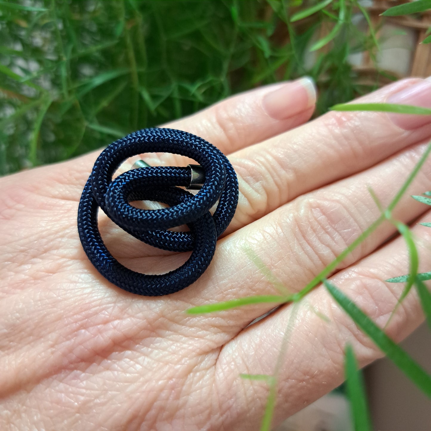 Bague Zig Cordon bleu marine SAMUEL CORAUX