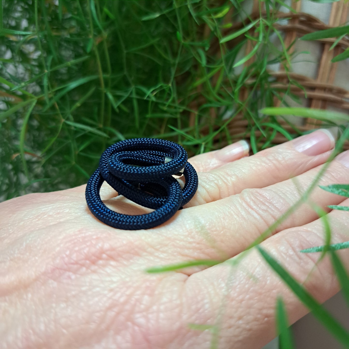 Bague Zig Cordon bleu marine SAMUEL CORAUX