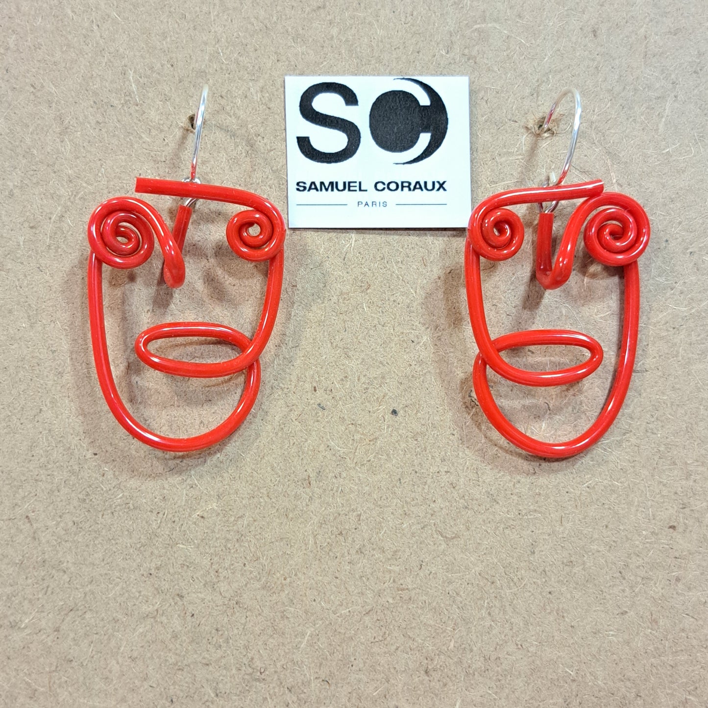 Boucles percées Tête In PM rouge SAMUEL CORAUX